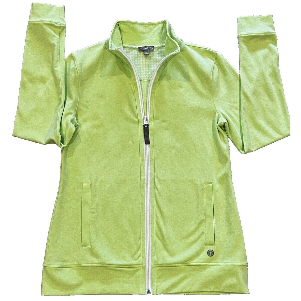 T by Talbots Neon Green Zip Up Long Sleeve Jacket XS
